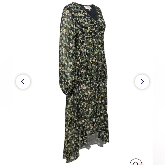 Rococo Sand - Black Floral Print High-Low Maxi Dress - Picture 2 of 7
